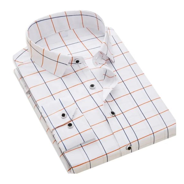 Hot Sale Fashion Plus Size Premium Cotton Short Or Full Sleeve Slim Fit Casual Dress Office For Men - Image 3