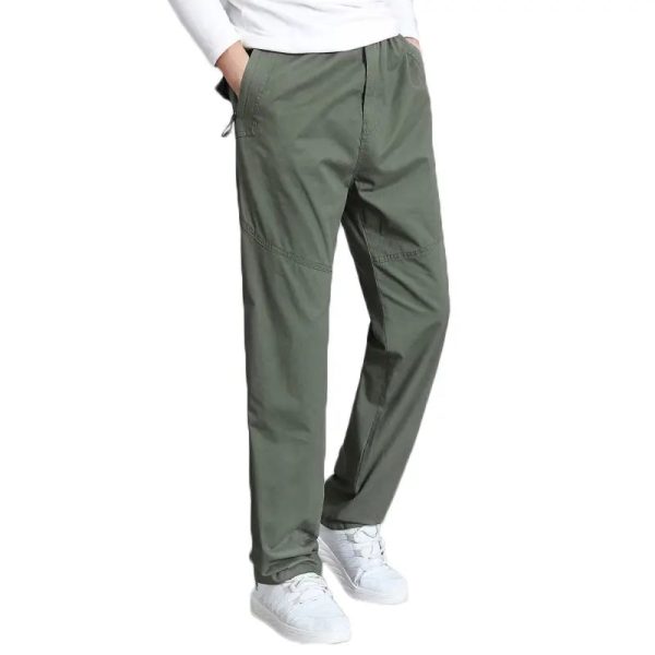 2024 High Quality Fashion Men's Zipper Fly Elastic Leg Opening Brown Casual Autumn Spring Men Jogger Cargo - Image 2