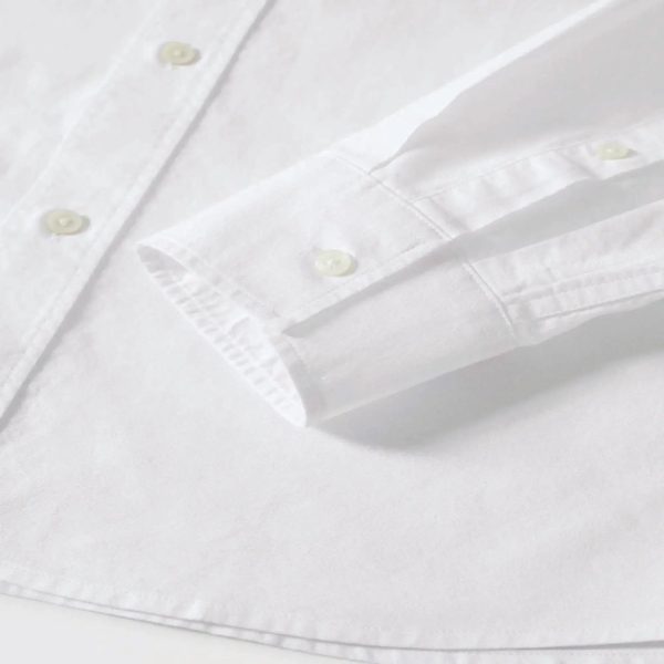 Custom OEM Mens White Shirt with Tie 100 Cotton plus Sizes Low MOQ Casual for Men Cotton Long Sleeve - Image 4