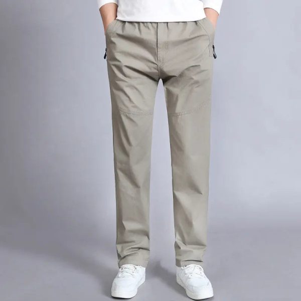 2024 High Quality Fashion Men's Zipper Fly Elastic Leg Opening Brown Casual Autumn Spring Men Jogger Cargo - Image 4