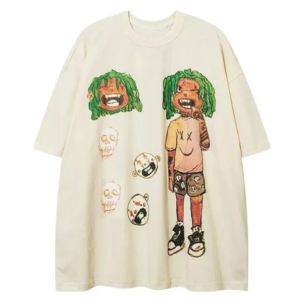 OEM High Quality winter Short Sleeve Printed Cotton Heavyweight Oversize Casual Mens T - Image 5