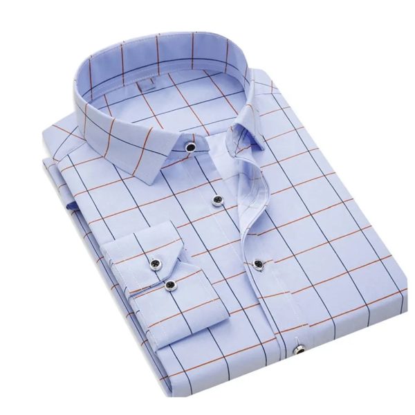 Hot Sale Fashion Plus Size Premium Cotton Short Or Full Sleeve Slim Fit Casual Dress Office For Men - Image 5