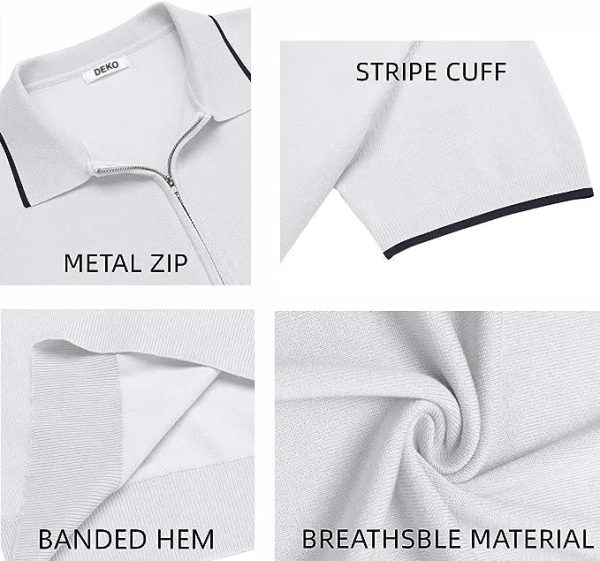 High Quality Men Polo T-shirt Slim Fit Front 1/4 Zip Golf Sportswear Golf Polo 100% Cotton Fabric Custom Design - Image 5