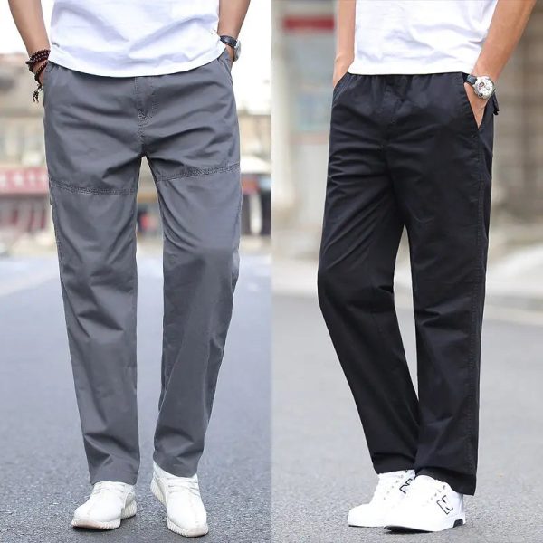 2024 High Quality Fashion Men's Zipper Fly Elastic Leg Opening Brown Casual Autumn Spring Men Jogger Cargo - Image 3