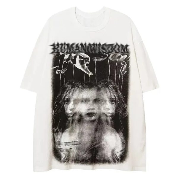 OEM High Quality winter Short Sleeve Printed Cotton Heavyweight Oversize Casual Mens T - Image 4
