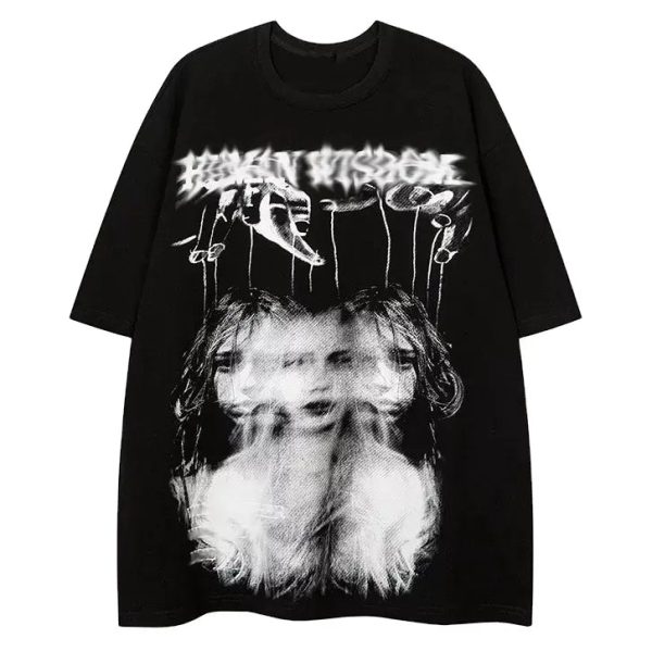OEM High Quality winter Short Sleeve Printed Cotton Heavyweight Oversize Casual Mens T - Image 3