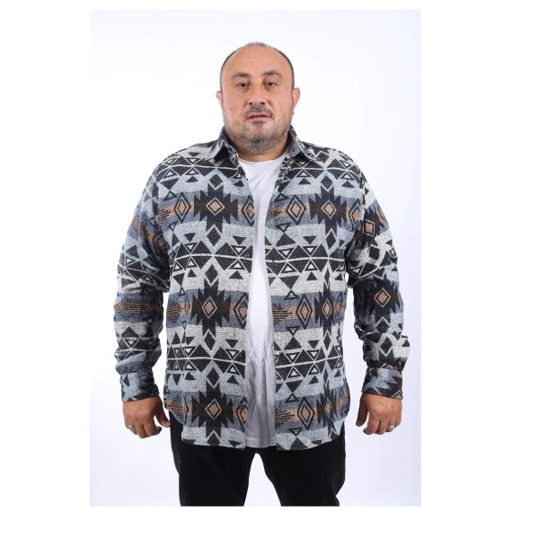 Men's Plaid Lumberjack Shirt Blue Color High Quality Flannel Plus Size - Image 2