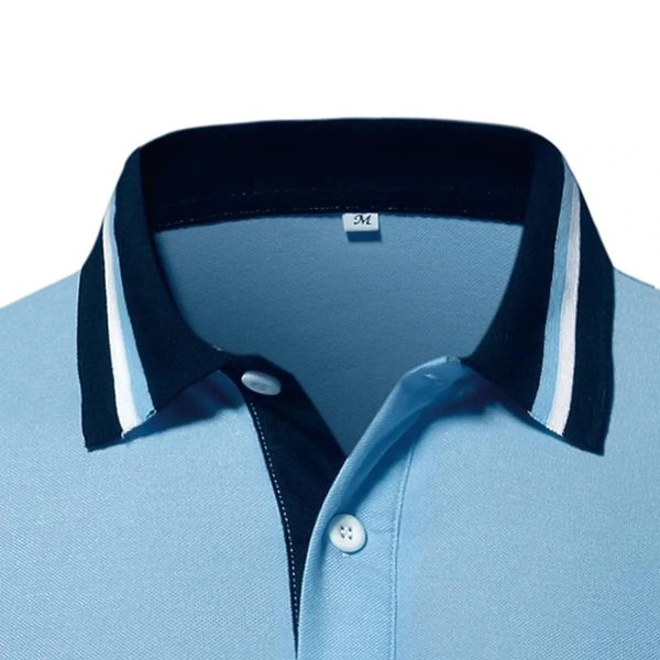 Wholesale Rate Premium Quality Newest Men Polo Contrast Striped Collar Polo For Men Top - Image 6