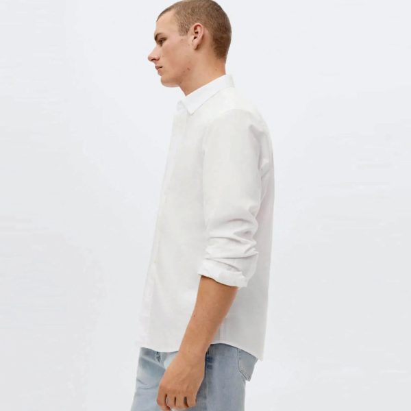 Custom OEM Mens White Shirt with Tie 100 Cotton plus Sizes Low MOQ Casual for Men Cotton Long Sleeve - Image 5