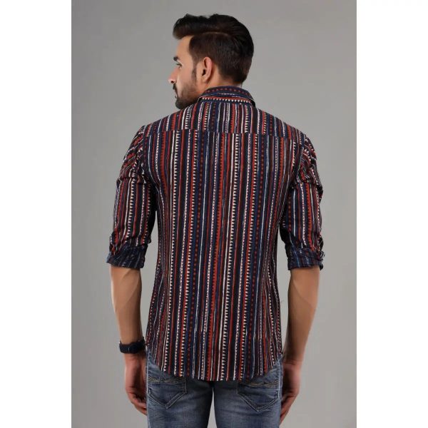 Beautiful Block Printed Cotton Casual Shirt For Men Wear Clothing, Floral Printed Autumn, Winter Wear Clothing For Men - Image 6