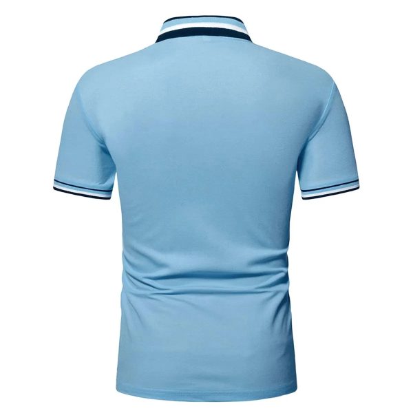 Wholesale Rate Premium Quality Newest Men Polo Contrast Striped Collar Polo For Men Top - Image 3