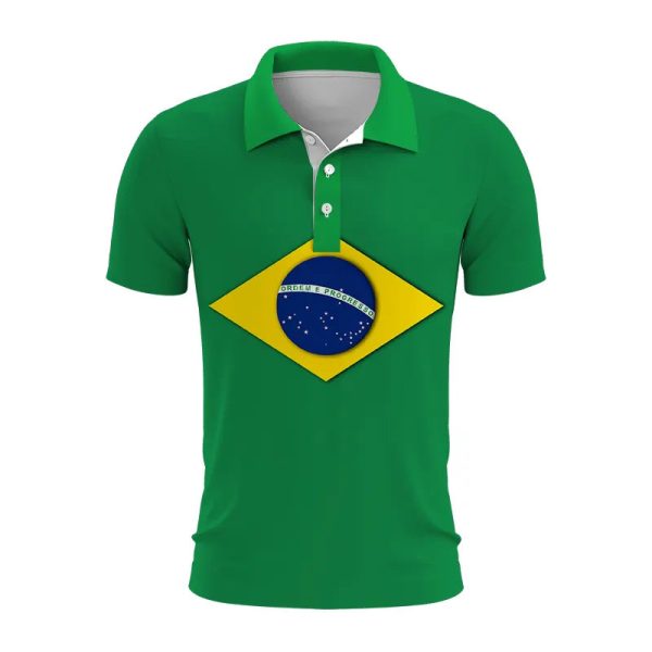 Cotton Polo BRAZIL 3D Print Polo Shirts Men Outdoor running Slim Collar Short Sleeve StreetWear Casual Top New Summer Fashion Cl - Image 5