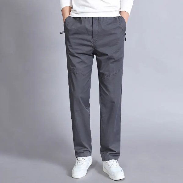 2024 High Quality Fashion Men's Zipper Fly Elastic Leg Opening Brown Casual Autumn Spring Men Jogger Cargo - Image 5