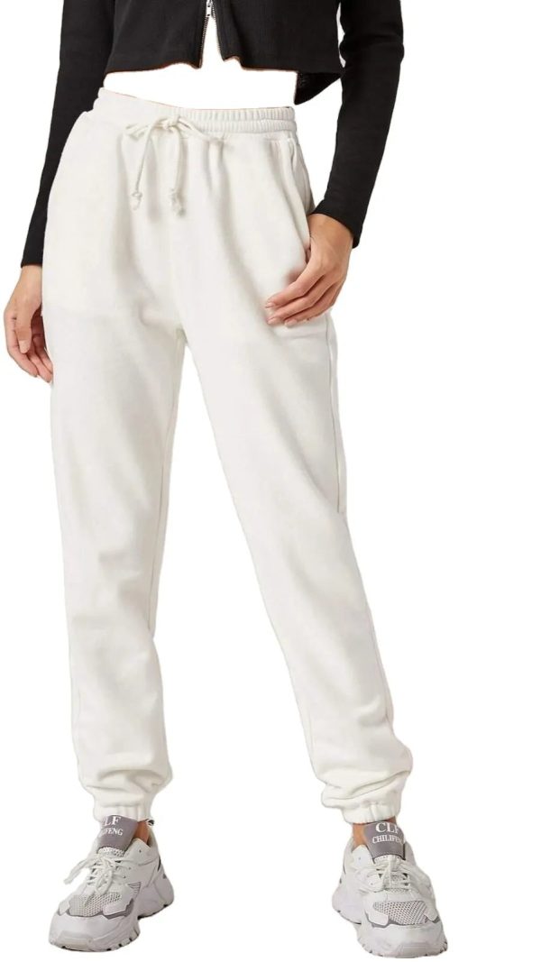 Wholesale Plain Cotton Harem Plazoo Women Pants Streetwear Cargo Loose oversize Trousers Sweat Women Elastic waist= - Image 6