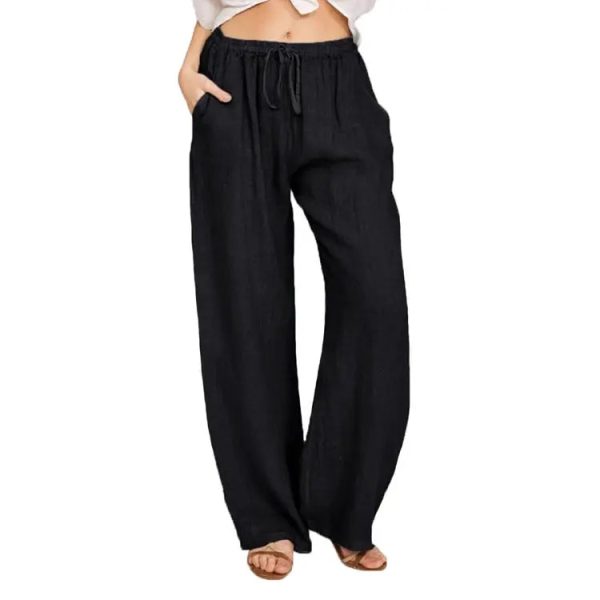 Wholesale Fashion High Waist Cotton Linen Casual Blank Ladies Outdoor for Women - Image 3