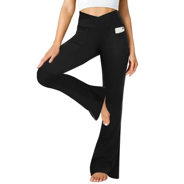 ESOFT Women's Bootcut High Waisted Causal Pants Stretch Long Solid Wide Leg Trousers - Image 4
