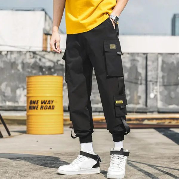 New Joggers Cargo Pants for Men Casual Hip Hop Pocket Male Trousers Sweatpants Streetwear Ribbons Techwear - Image 4