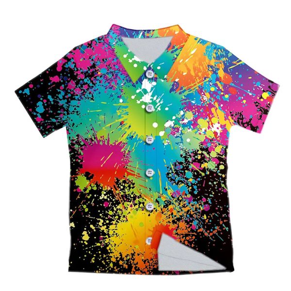 Vacation Aloha Men's Casual Fashion Polyester Beach Wear Tropical Full Printed Hawaiian Beach short Casual Hawaiian - Image 4