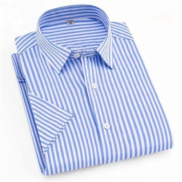 Hot Sales Casual Shirt Men Strip Men Shirt Short Sleeve Casual Men With Button Up - Image 2