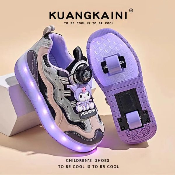 Sell well all over the world Kulomi girls Walking shoes Summer kids Invisible breathable white roller skate luminous - Image 5