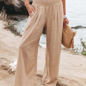 2022 Cotton Linen Pants for Women Trousers Loose Casual Solid Color Women Plus Size Women's Summer
