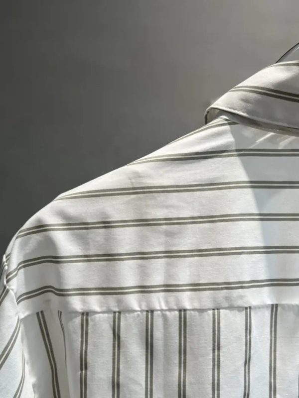 2024 Men's Polo Collar Casual Cotton Striped Long Sleeved Formal XL Size Anti-Wrinkle Anti-Pilling Anti-Shrink Features - Image 5