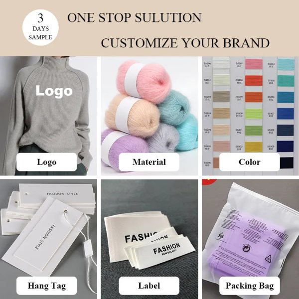 Custom New Fashion Trend Pullover shirt Oversized Sports Knit Sweater Plain Polo T- For Men - Image 6