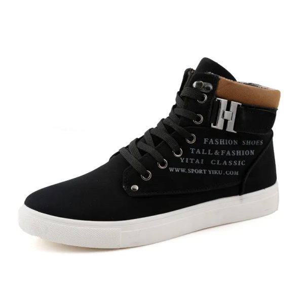 Zapatos Altos Original Quality Plush Comfortable Hot-Selling Mens%27s++ Mens Black High Top - Image 3