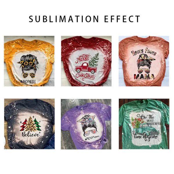 2024 USA Size Polyester Sublimation Shirt Blank Customized Logo Bleached Custom Oversized Halloween T - Image 5