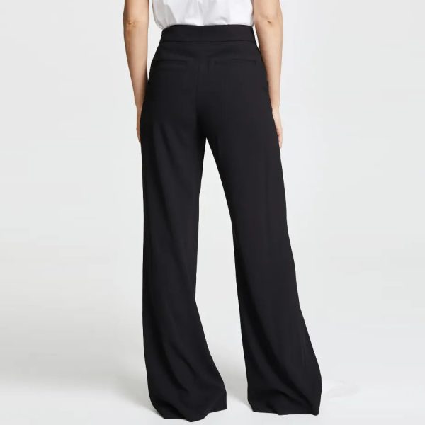Custom Fashion Ladies Trousers Straight Long High Waist Black Suit Wide Leg For Women - Image 2
