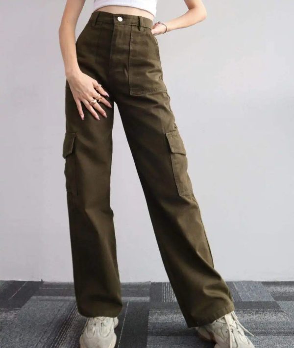 High Waist Jogger Custom Wholesale Cargo Pants Women Baggy With Pocket - Image 3