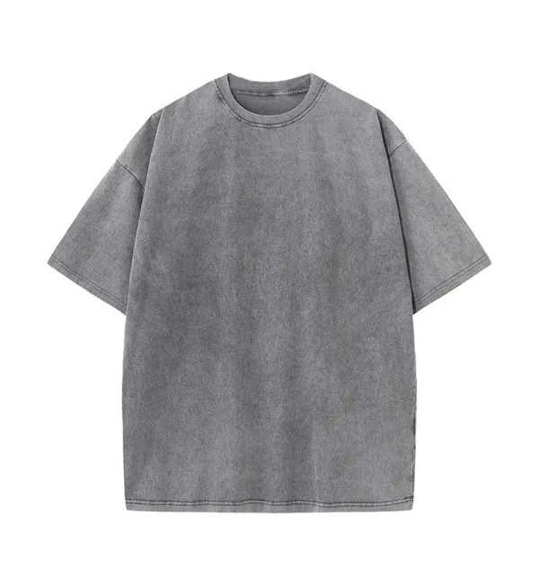Distressed Luxury Men 100% Cotton T Shirt High Quality Blank Vintage Logo Custom Faded Oversized Acid Washed T - Image 2