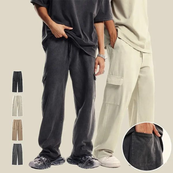 Custom 358 gsm six pocket cargo pants for men cargo with side pockets - Image 3