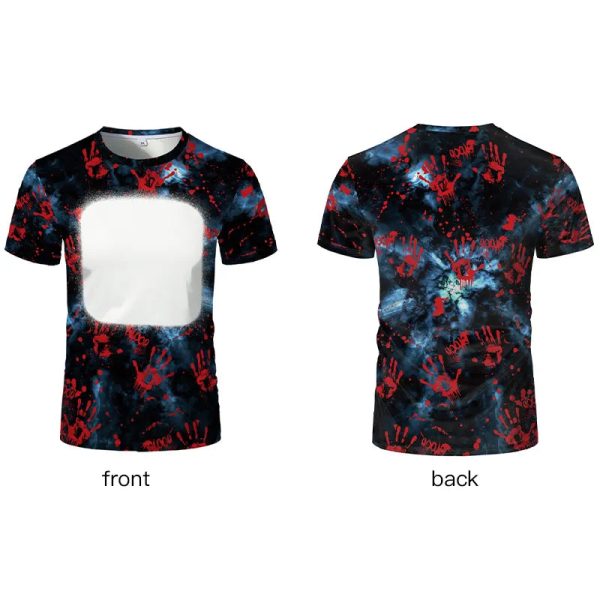 2024 USA Size Polyester Sublimation Shirt Blank Customized Logo Bleached Custom Oversized Halloween T - Image 4