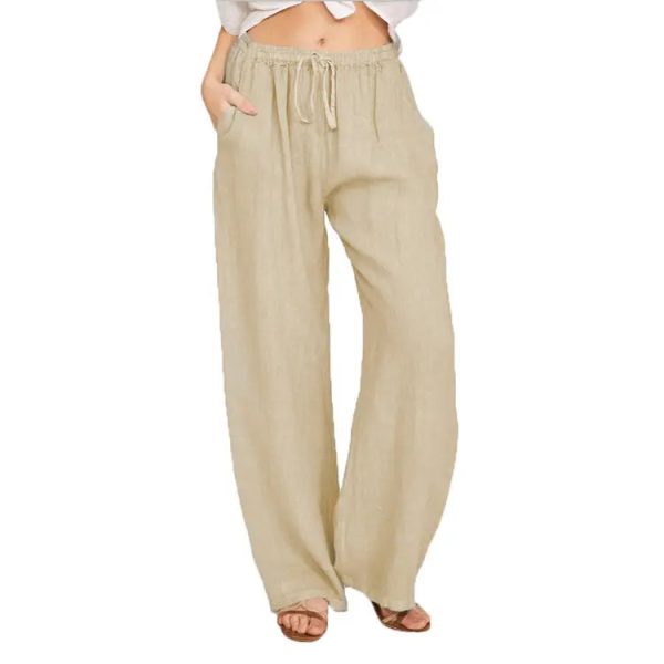 Wholesale Fashion High Waist Cotton Linen Casual Blank Ladies Outdoor for Women - Image 2