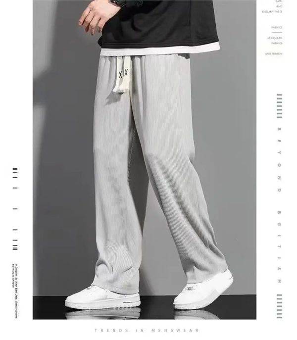 Summer thin ice silk cool feeling loose pants men casual trend straight floor-length - Image 6