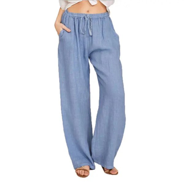 Wholesale Fashion High Waist Cotton Linen Casual Blank Ladies Outdoor for Women - Image 5