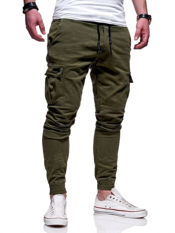 2024 New Fashion Men Multi-pocket Hip Hop Pants Trousers Sweatpants Male Casual Cargo Canvas Fabric Medium Outdoor Wear - Image 6
