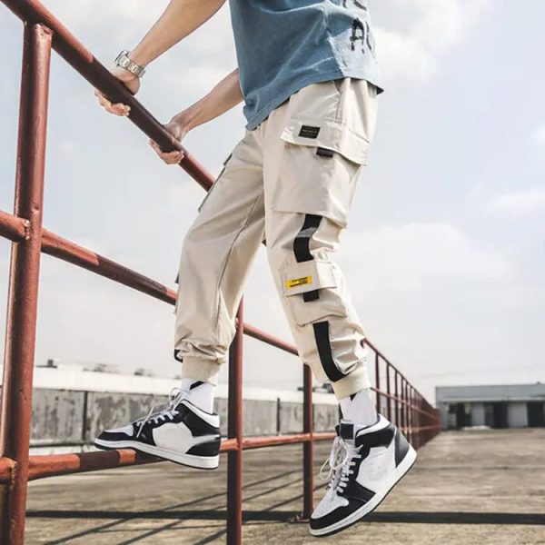 New Joggers Cargo Pants for Men Casual Hip Hop Pocket Male Trousers Sweatpants Streetwear Ribbons Techwear - Image 3