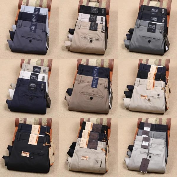 High Quality Men's Mid Waist Sweatpants Wholesale Slim Straight Jogger Solid Color Casual Woven Trousers Mid-Waist Style - Image 2