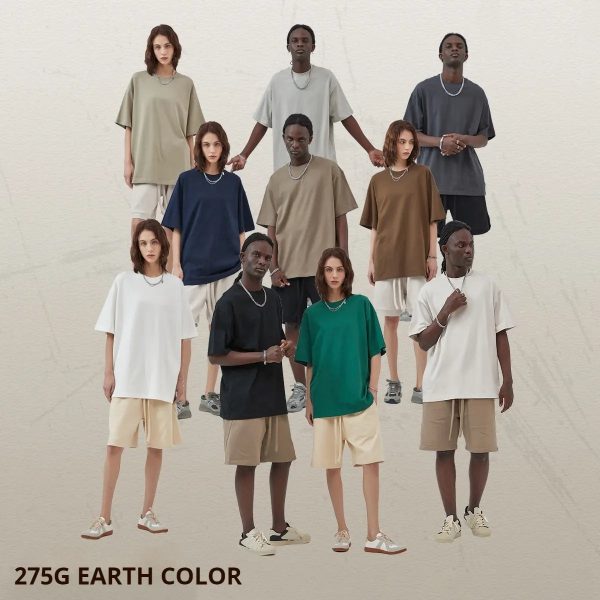 High Quality Classic 270 Gsm T Shirt Custom Boxy T 24 Popular Colors Fashion 100% Cotton T- - Image 2