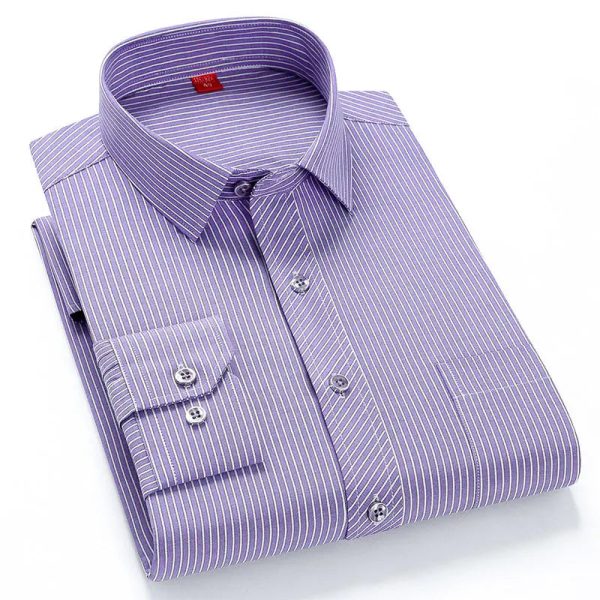 Factory Wholesale Spring New Men Plaid Long Sleeve Business Casual Anti Wrinkle Non-iron Men's - Image 6