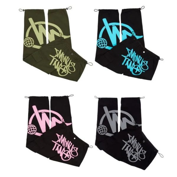 Custom Logo Unisex Streetwear Pockets Cargo High Waist Straight Joggers Men And Women Baggy - Image 2
