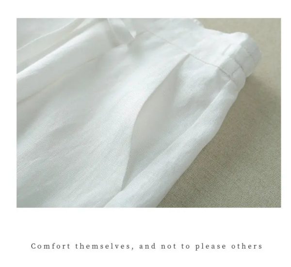 new eco friendly hemp pants straight-leg women trousers - Image 4