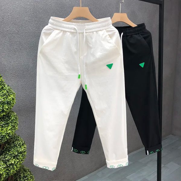 Custom logo stitching drawstring letters casual horn for men and women trousers flare Sweatpants - Image 5