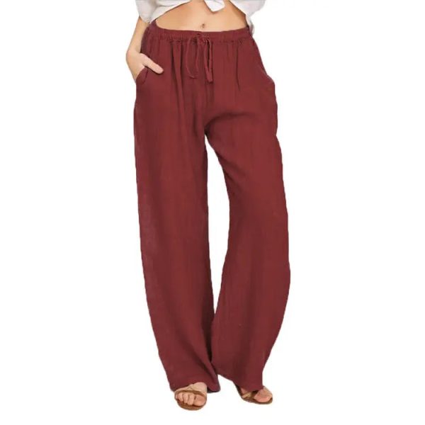 Wholesale Fashion High Waist Cotton Linen Casual Blank Ladies Outdoor for Women - Image 4