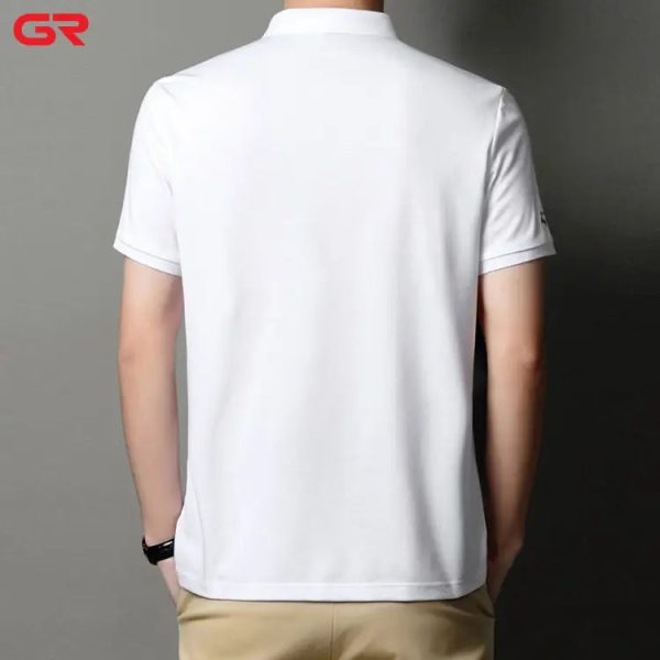 Factory Direct 100% Cotton Breathable Short Sleeve Golf Polo T Custom Logo Embroidered Men's Polo - Image 4