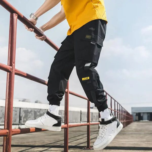 New Joggers Cargo Pants for Men Casual Hip Hop Pocket Male Trousers Sweatpants Streetwear Ribbons Techwear - Image 2
