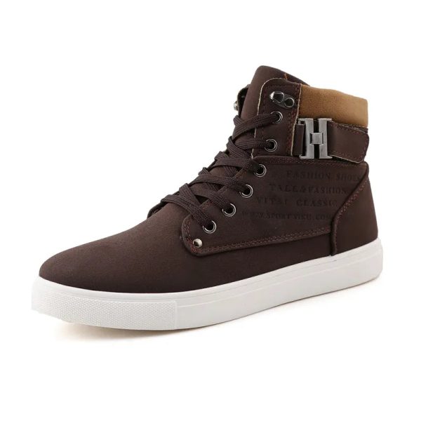 Zapatos Altos Original Quality Plush Comfortable Hot-Selling Mens%27s++ Mens Black High Top - Image 2
