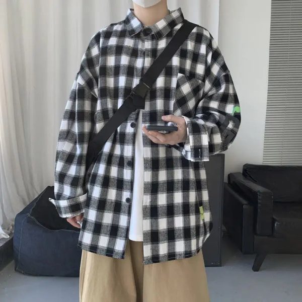 Custom Pattern Oversize Flannel Design Plaid Senior Casual Check Mens Button Up - Image 2